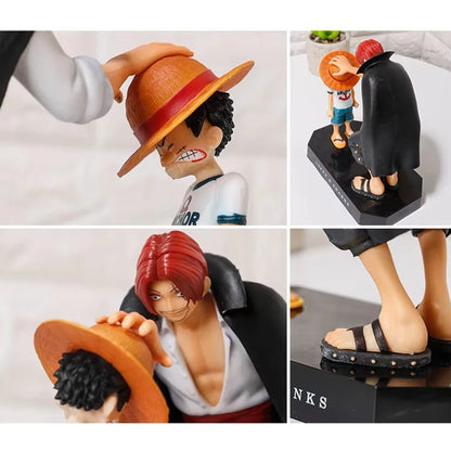 18CM One Piece Shanks Luffy Ace Sabo Sanji Zoro Action Figure
