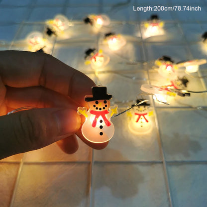 Christmas LED String Lights Santa Snowman Reindeer Xmas Decor