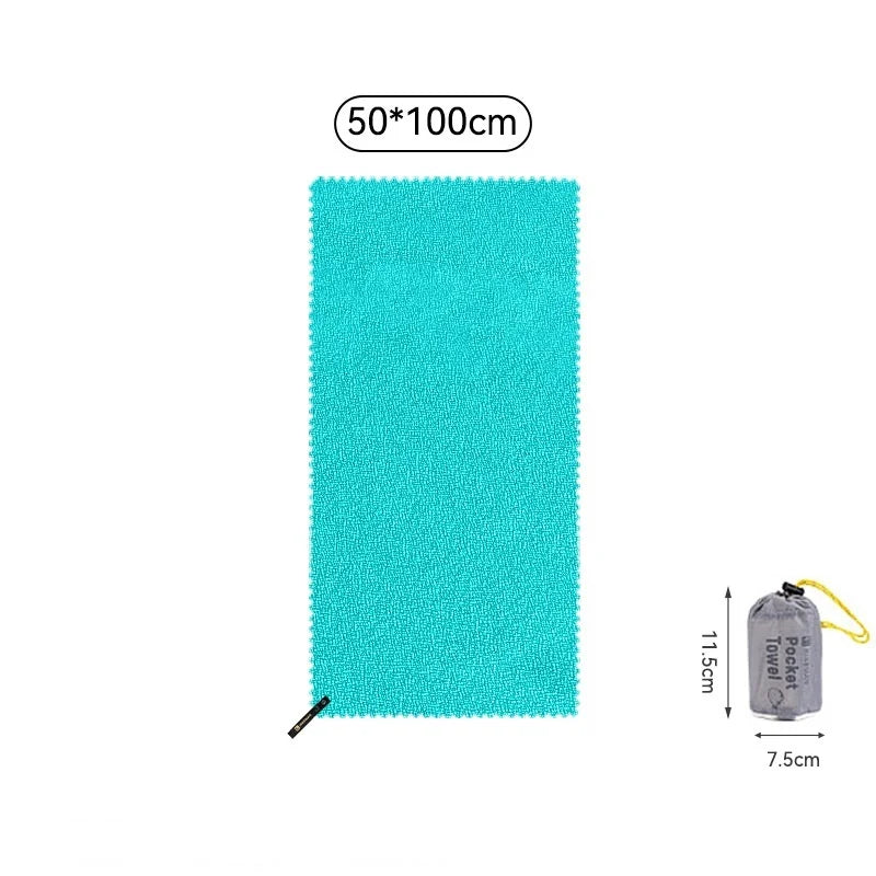 Quick-Dry Outdoor Sports Towel with Carry Pouch – Camping, Hiking, Gym