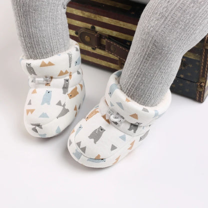 Baby Winter Boots – Cartoon Warm Fleece Booties for Boys & Girls