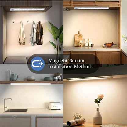 Motion Sensor LED Under Cabinet Light – USB Rechargeable, 3 Color Modes