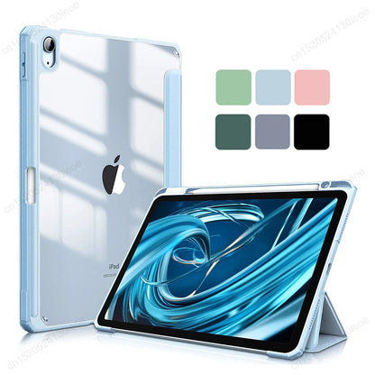 iPad Case with Pencil Holder – Clear Back Folio Cover