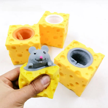 Pop-Up Mouse in Cheese Squeeze Stress Relief Fidget Toy