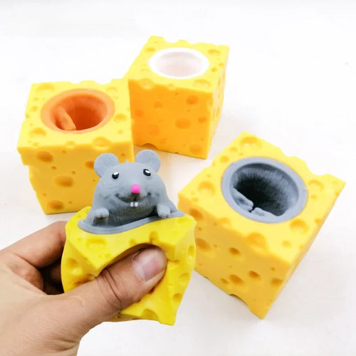 Pop-Up Mouse in Cheese Squeeze Stress Relief Fidget Toy