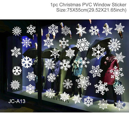 Christmas PVC Window Stickers – Festive Wall Decals for Home Decor
