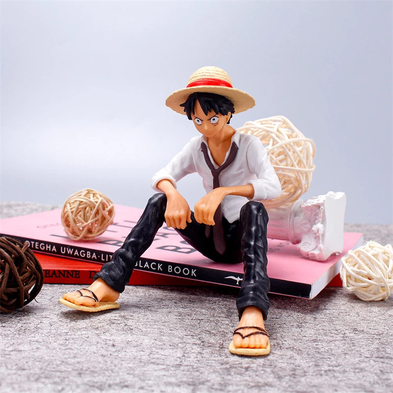 12CM One Piece Sitting Luffy PVC Action Figure