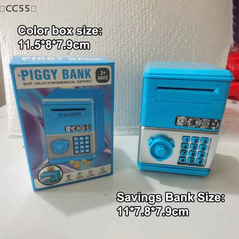 Piggy Bank ATM Safe with Password Lock – Kids Coin Savings Box