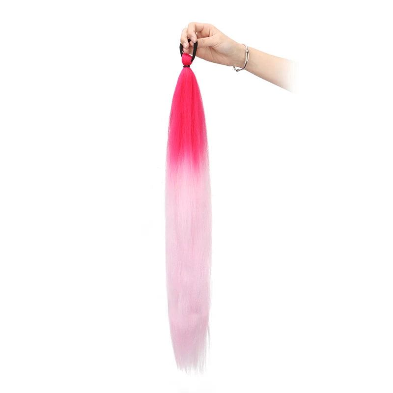 26-Inch Ombre Straight Ponytail Extension with Elastic Tie