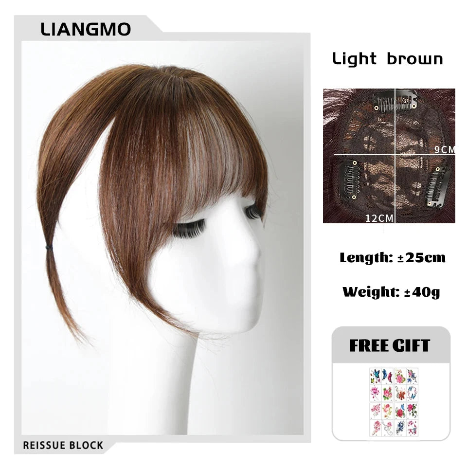 Clip-In Hair Topper with Bangs – Invisible Seamless Crown Coverage