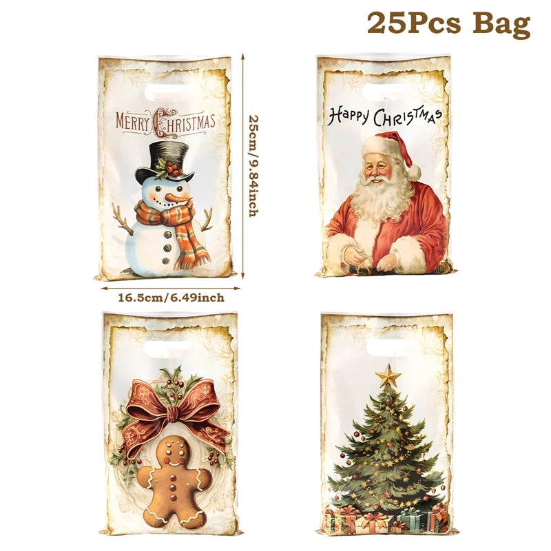 Christmas Gift Bags with Handles – Santa, Snowman & Holiday Designs