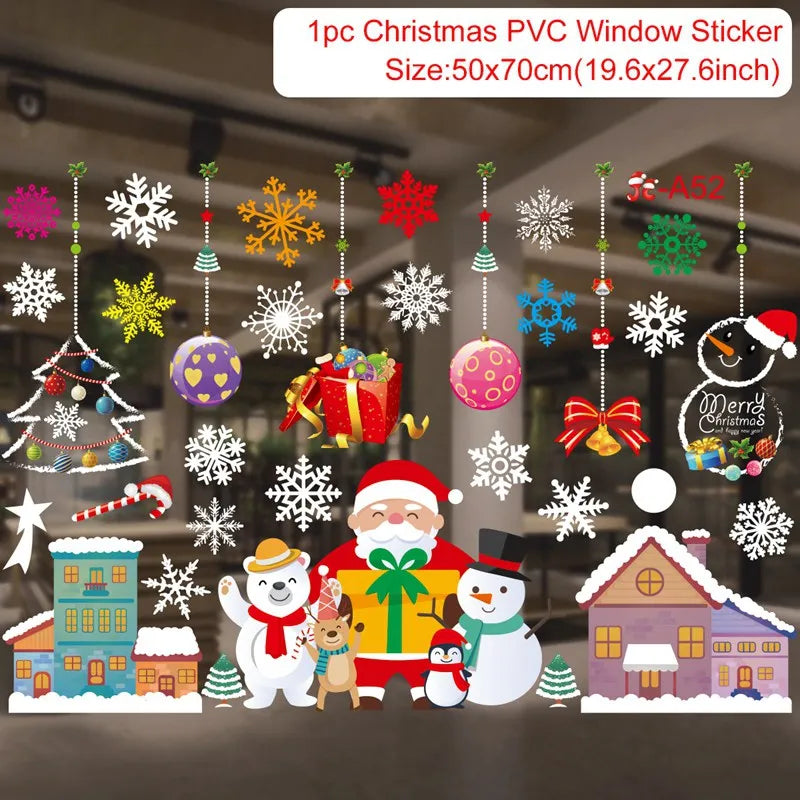 Christmas PVC Window Stickers – Festive Wall Decals for Home Decor
