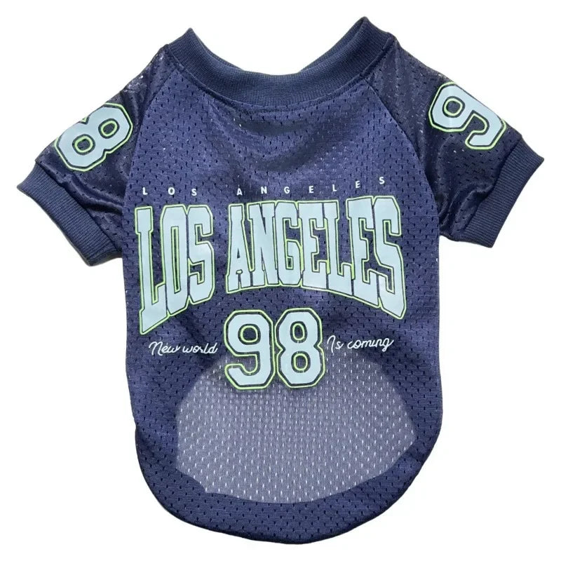 Mesh Breathable Dog Basketball Jersey Sport T-Shirt for Large & Small Dogs
