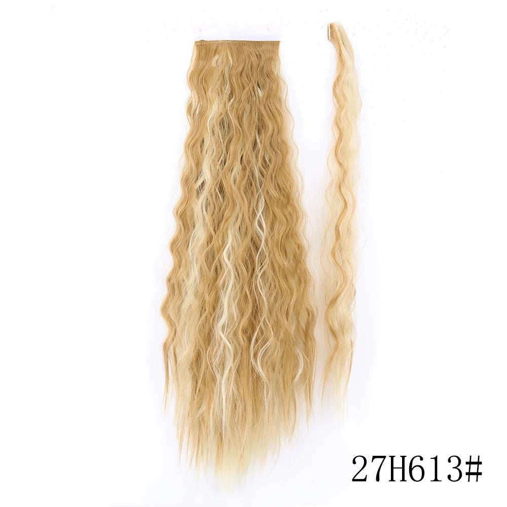 Wrap Around Ponytail Extension Synthetic Straight Hair 22-34 Inch