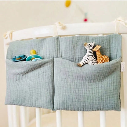 Baby Crib Organizer Hanging Storage Bag – Bedside Diaper Caddy