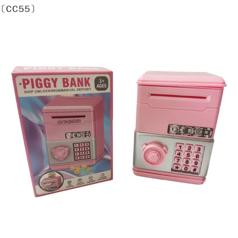 Piggy Bank ATM Safe with Password Lock – Kids Coin Savings Box