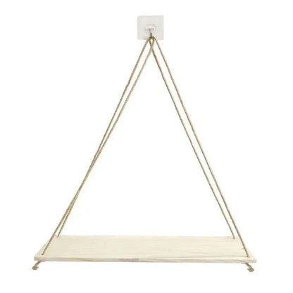 Wood Hanging Rope Swing Shelf – Wall Mounted Floating Shelf