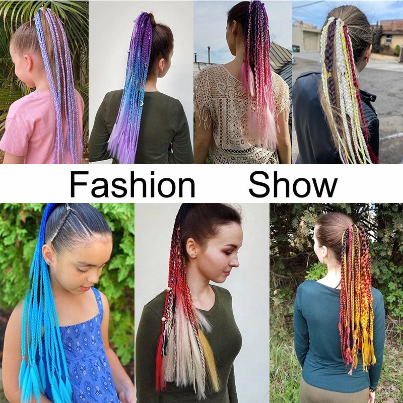 26-Inch Ombre Straight Ponytail Extension with Elastic Tie