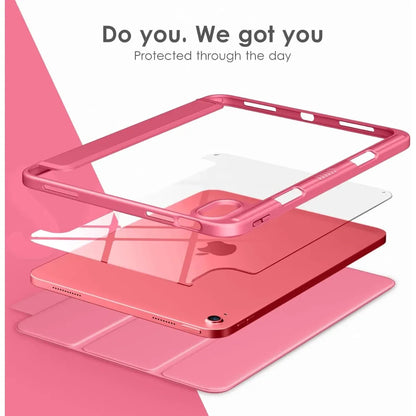iPad Clear Back Case with Pencil Holder & Stand