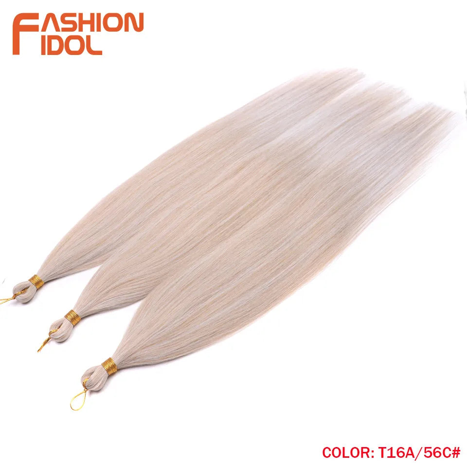 Straight Ponytail Crochet Braiding Hair 28 Inch 3 Packs Synthetic