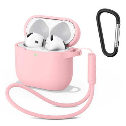 Silicone AirPods 4 Case with Wrist Strap & Carabiner Clip