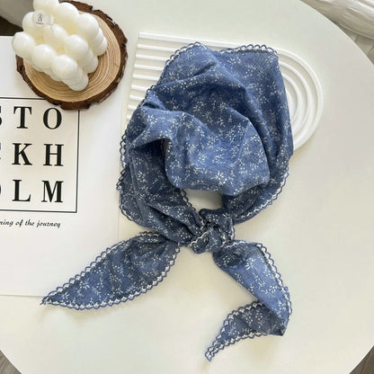 Floral Triangle Bandana Scarf – Women's Hair Head Wrap & Neck Tie