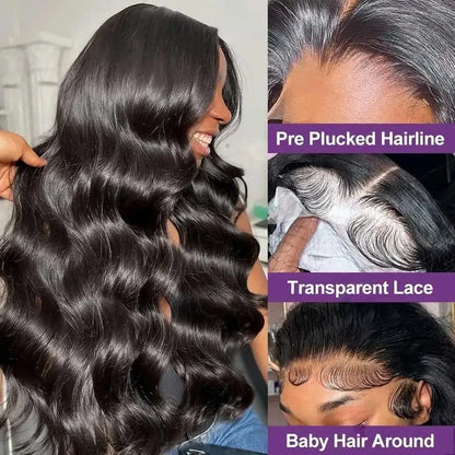 5x5 Glueless Body Wave Lace Front Wig – HD Lace Human Hair, Pre-Plucked