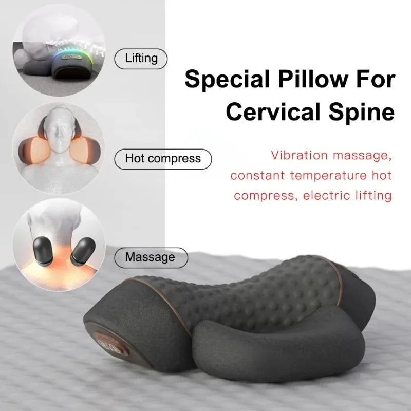 Electric Neck Massager Pillow with Heat & Vibration Traction