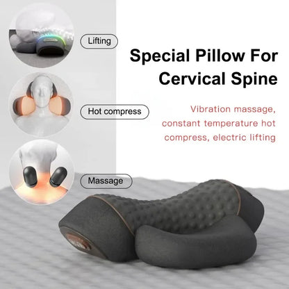 Electric Neck Massager Pillow with Heat & Vibration Traction