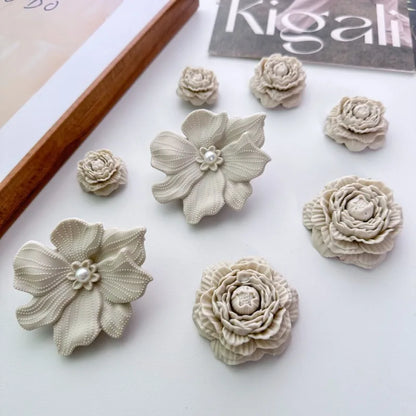 3D White Flower Shoe Charms Set