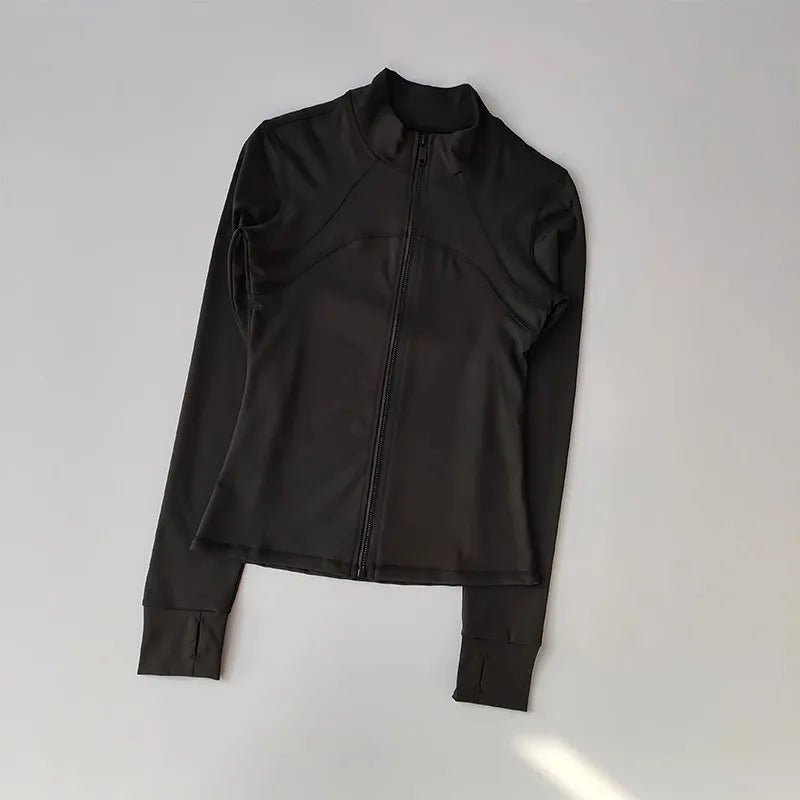 Women's Quick-Dry Long Sleeve Sports Jacket – Running & Gym Fitness Coat