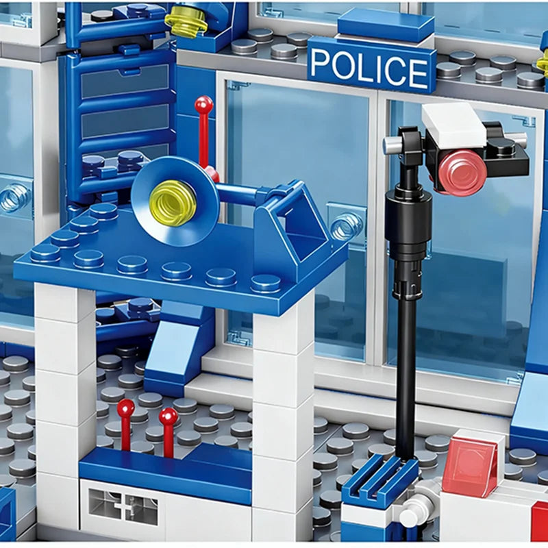 City Police Station Building Block Set with Police Cars & Figures
