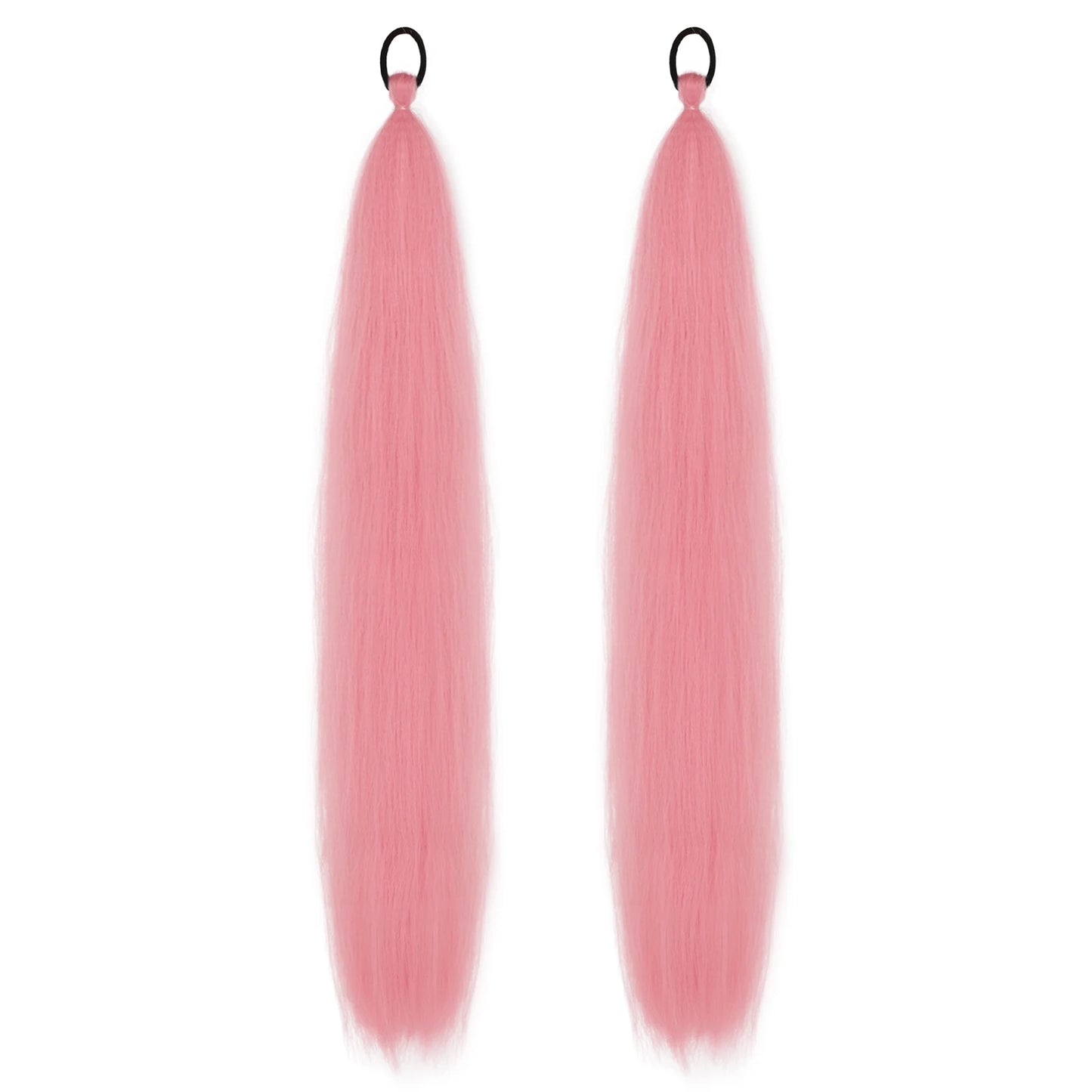 Synthetic Ponytail Extension – Long Straight Wrap-Around Hairpiece (2 Pcs)