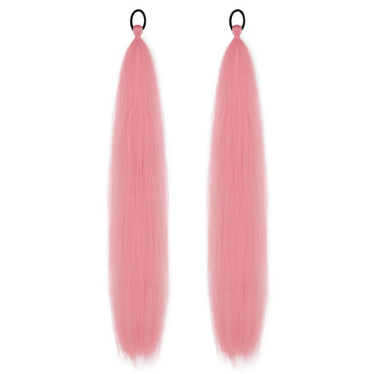 Synthetic Ponytail Extension – Long Straight Wrap-Around Hairpiece (2 Pcs)