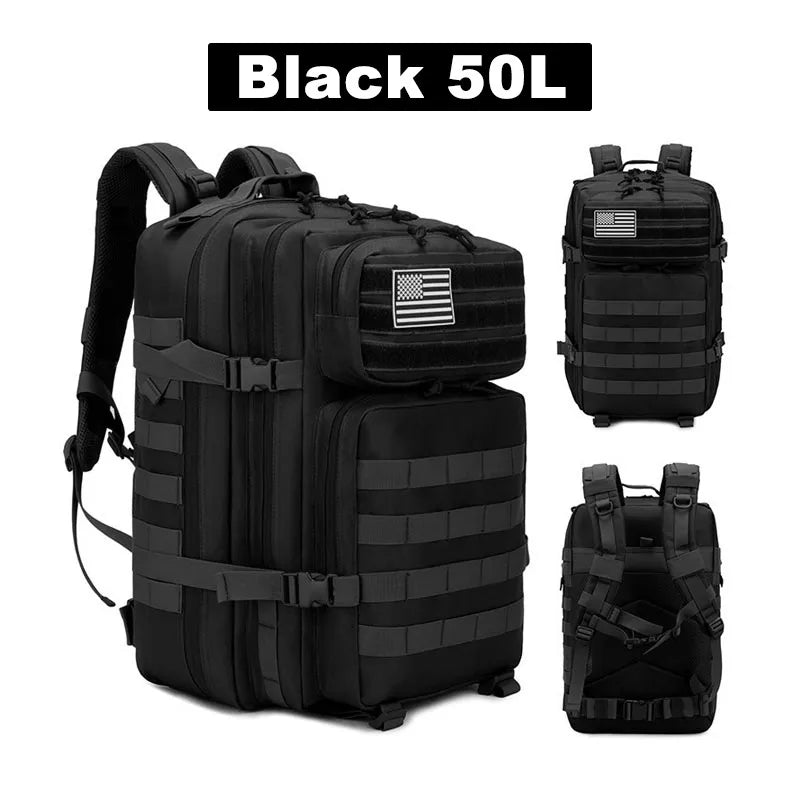 50L Tactical Backpack for Men – Waterproof Military Rucksack