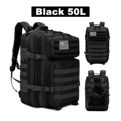 50L Tactical Backpack for Men – Waterproof Military Rucksack