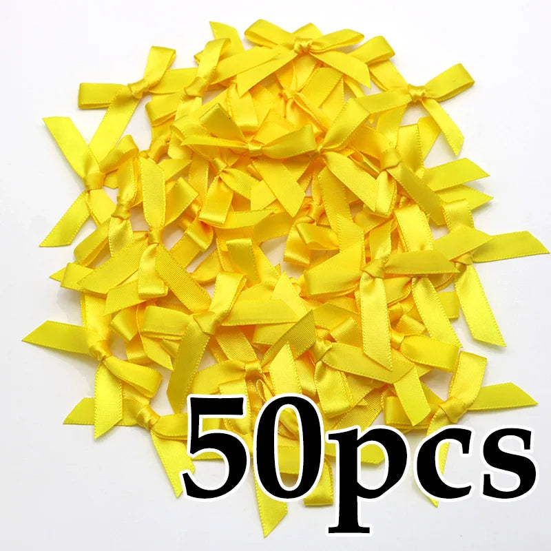 Satin Ribbon Bows 50pcs for DIY Crafts & Gift Wrapping