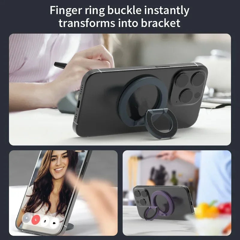 Magnetic Phone Ring Holder – MagSafe Foldable Stand & Grip