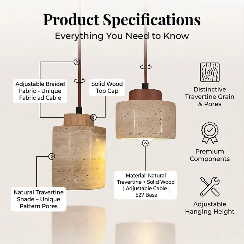 Wabi-Sabi Stone Pendant Light – Japanese Modern Chandelier