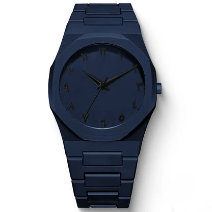 Men's Quartz Watch – Arabic Numeral Dial Steel Band