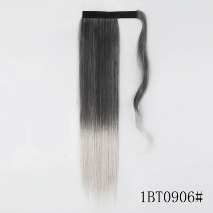 Wrap Around Ponytail Extension Synthetic Straight Hair 22-34 Inch