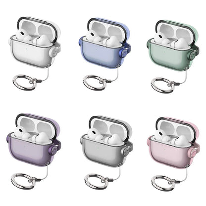 Clear AirPods Case with Security Lock Ring – Candy Color Cover