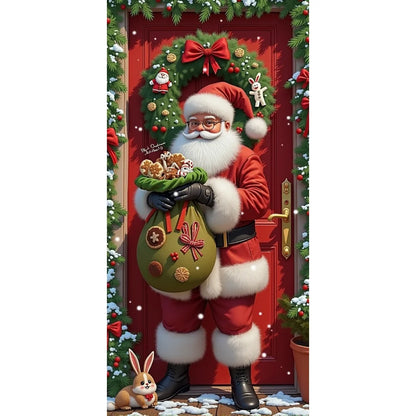 Christmas Door Cover – Santa Claus Holiday Decoration 35x73in