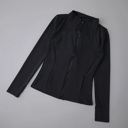 Women's Zip-Up Athletic Jacket – Slim Fit Running Sports Coat