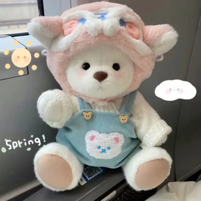 Dress-Up Teddy Bear Plush Toy with Changeable Outfits – Cute Stuffed Animal Doll
