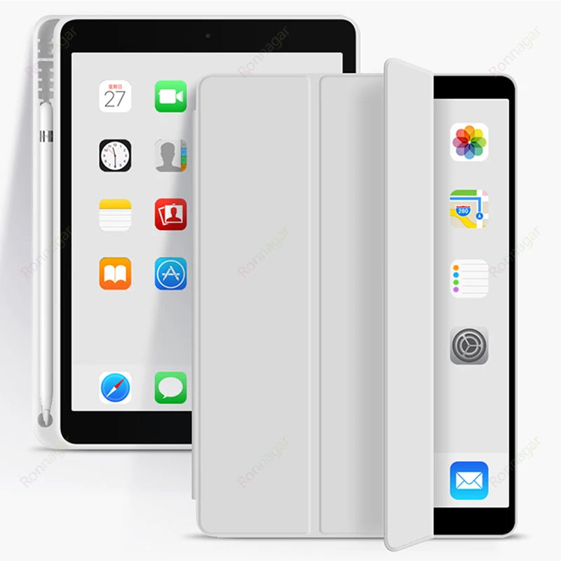 iPad Case with Pencil Holder – Tri-Fold Smart Cover for All Models