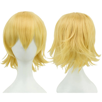 Short Bob Cosplay Wig Synthetic 12 Inch with Bangs
