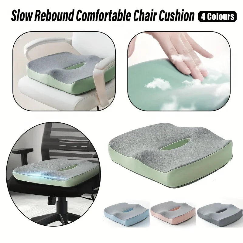 Memory Foam Seat Cushion – 3-Zone Ergonomic Posture Support
