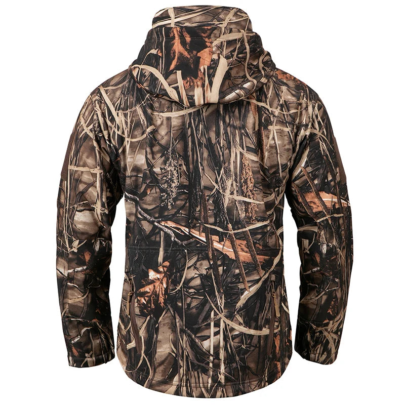 Men's Camouflage Hunting Jacket – Waterproof Fleece Soft Shell