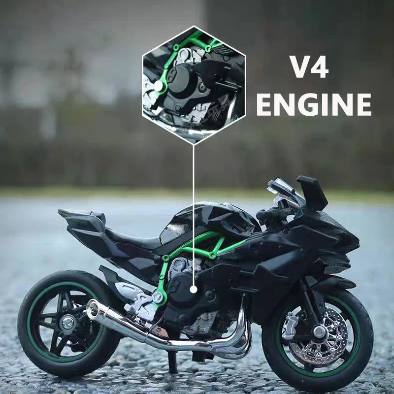 1:18 Ninja H2R Diecast Motorcycle Model with Working Suspension