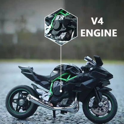 1:18 Ninja H2R Diecast Motorcycle Model with Working Suspension
